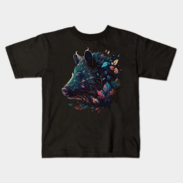 Wild Boar Kids T-Shirt by JH Mart